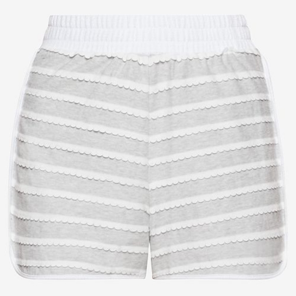 BCBGeneration scalloped stripe shorts, 31", gray - Picture 1 of 9